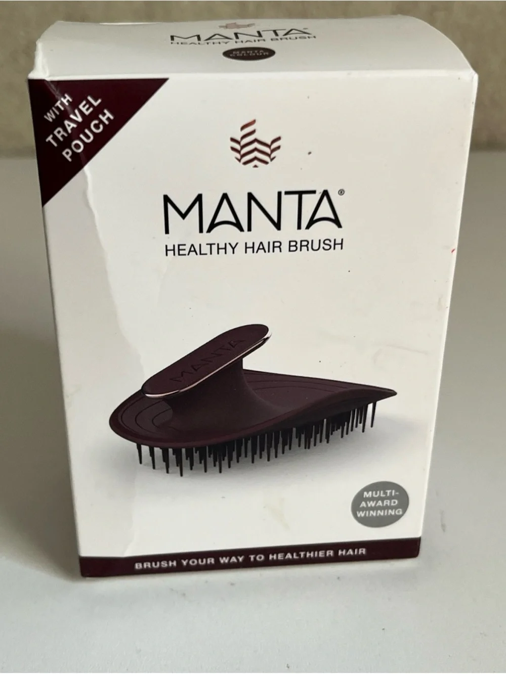 Manta Healthy Hair Brush Travel Pouch Amit Static Maroon Multi Award Winning
